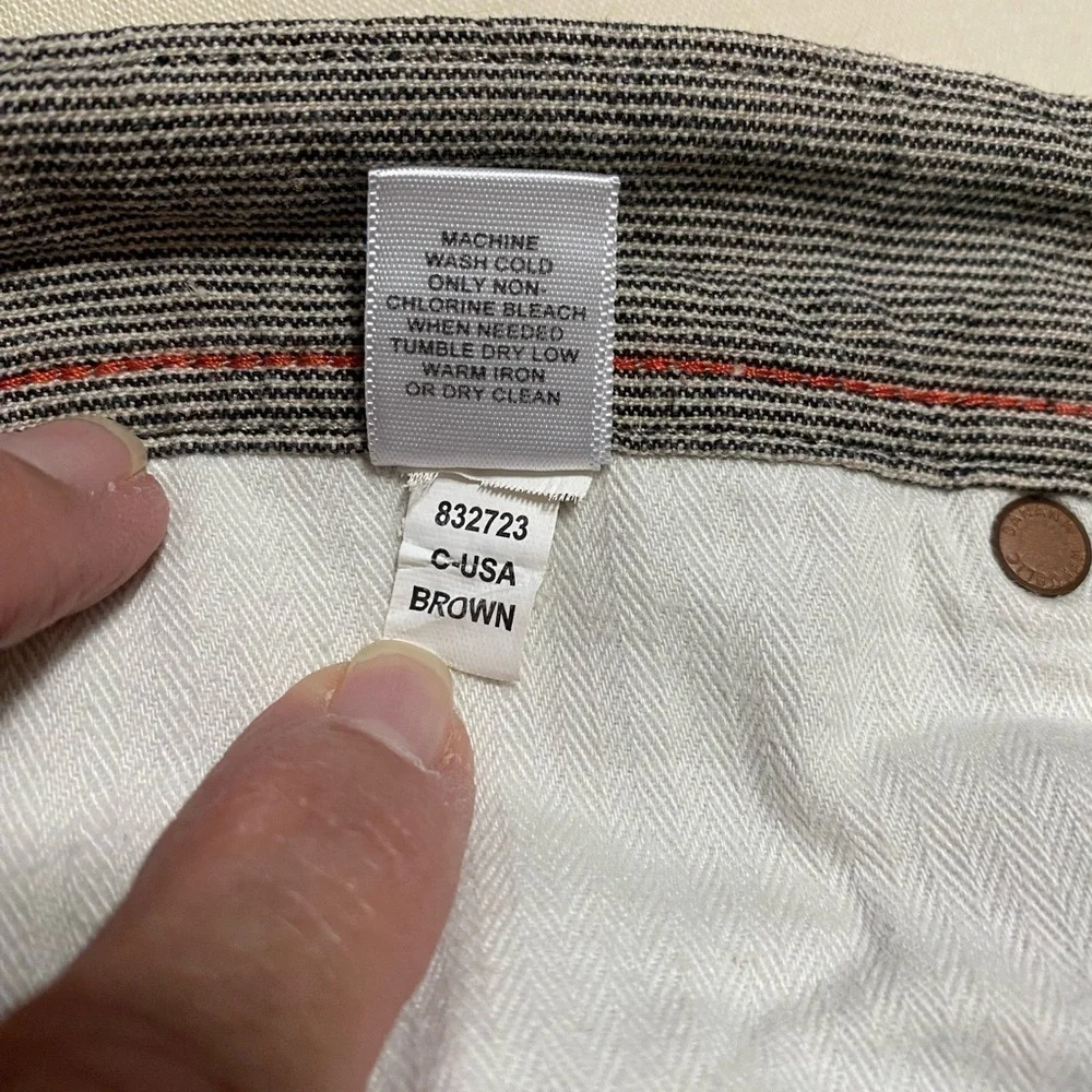 Banana Republic Men's Linen Blend Brown Stripe Straight Jeans Pants. 31X32
